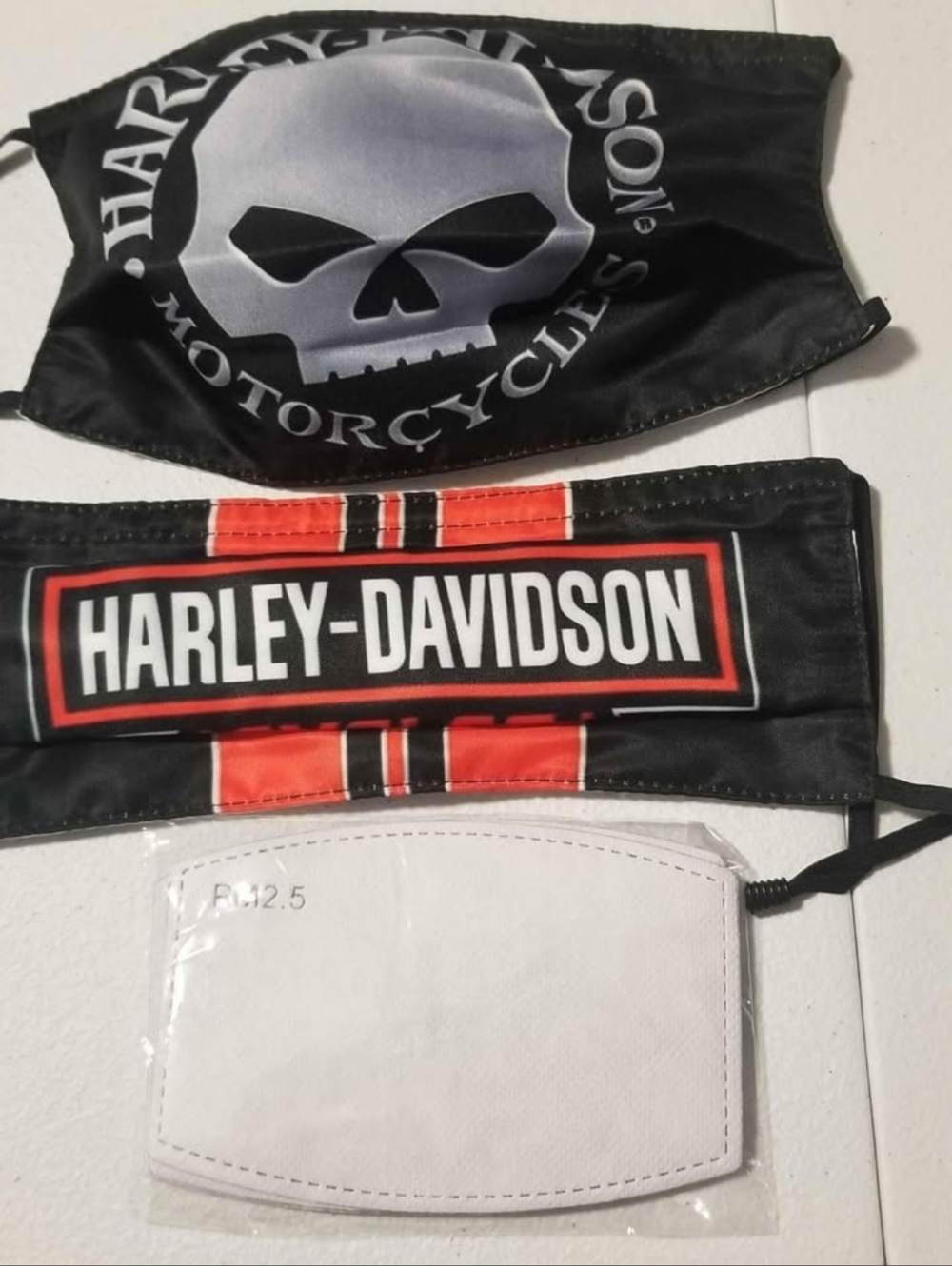 Harley-Davidson Black & Orange Face Mask — Men